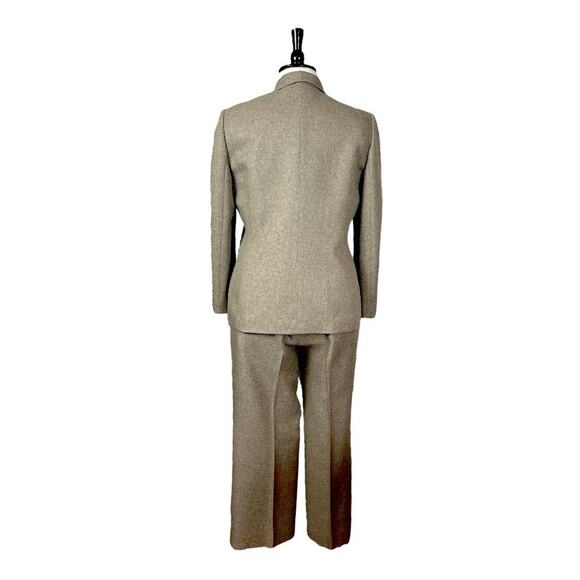 Le Suit Retro Pant Suit Set 3 Button Shawl Collar Blazer Tan Women’s Size 16 - Picture 4 of 14